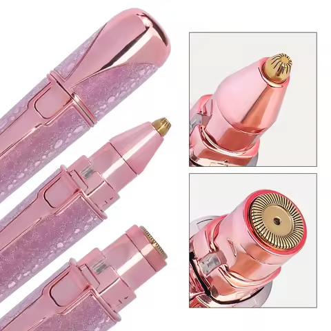 2-in-1 Eyebrow Trimmer & Facial Hair Shaver | Battery-Operated | Portable Grooming Tool