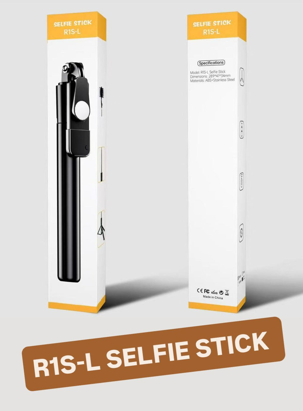 4 In 1 R1SL Selfie Stick Featuring A Bluetooth Remote, Tripod Stand, Light And Retractable Mobile Holder - With Light