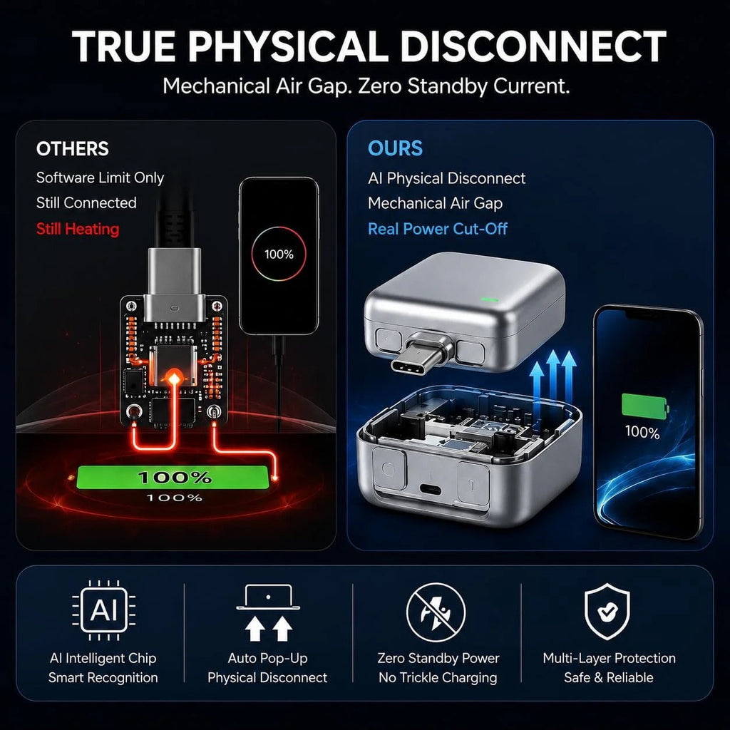 PopGuard 140W Automatic Charging Disconnector | Smart Auto Power Cut-Off Battery Guardian