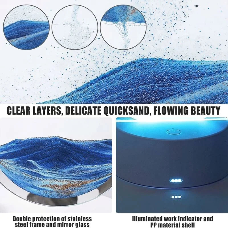 3D Moving Sand Art LED Lamp | Flowing Sandscape Painting Display | USB Decorative Table Lamp for Home & Office | Random Color