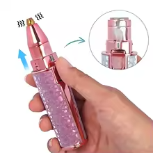 2-in-1 Eyebrow Trimmer & Facial Hair Shaver | Battery-Operated | Portable Grooming Tool