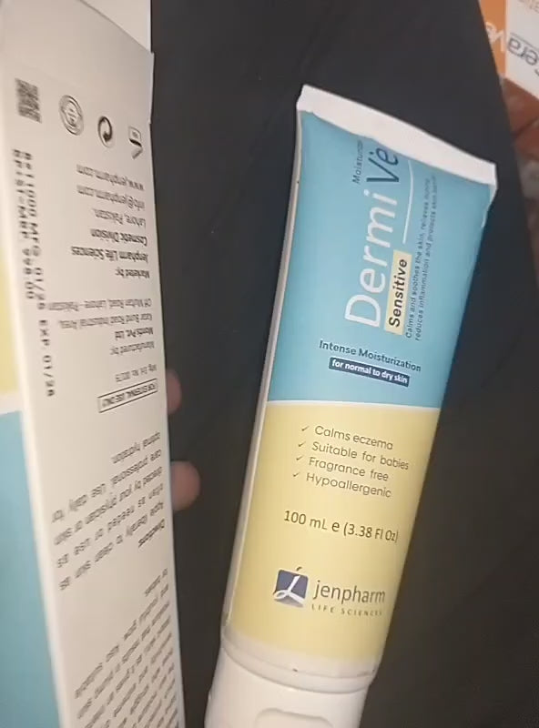 Jenpharm Dermive Sensitive Moisturizer 100ml | Gentle, Hydrating, Non-Greasy Cream for Dry, Irritated & Sensitive Skin | Ceramides + Hyaluronic Acid Formula